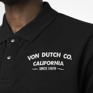 Polo Noir coupe Regular Col boutonné COMPANY | homme - Vondutch | Von Dutch