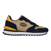 Baskets rétro running “Flying Eye” bleu marine / beige / jaune - Von Dutch  | Von Dutch