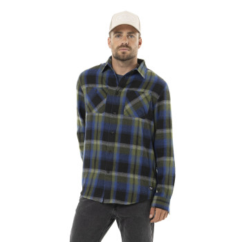Chemise en Flanelle à carreaux coupe Régular Manches longues Bleue JACK | Homme - Vondutch
