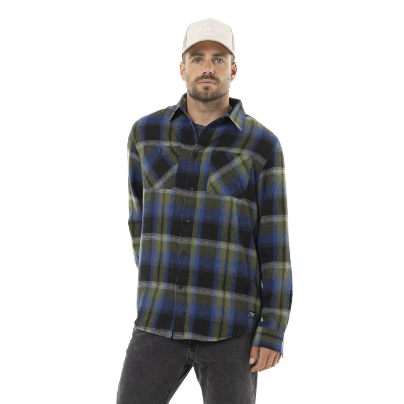 Chemise en Flanelle à carreaux coupe Régular Manches longues Bleue JACK | Homme - Vondutch | Von Dutch