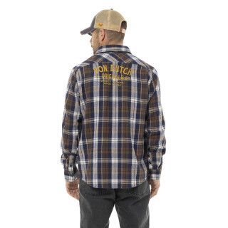 Chemise en Flanelle à carreaux coupe Régular Manches longues Marron TYLER | Homme - Vondutch | Von Dutch