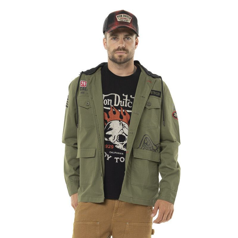 Veste à capuche Mi saison Kaki REVOLT | Homme - Vondutch | Von Dutch