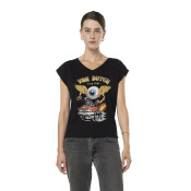 Tee Shirt Noir coupe Régular Col V PILOTE | Femme - Vondutch | Von Dutch