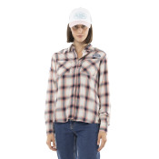 Chemise à carreaux coupe Régular Manches longues Blanche STUD | Femme - Vondutch | Von Dutch