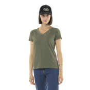 Tee Shirt Kaki coupe Régular Col V TULLE | Femme - Vondutch | Von Dutch