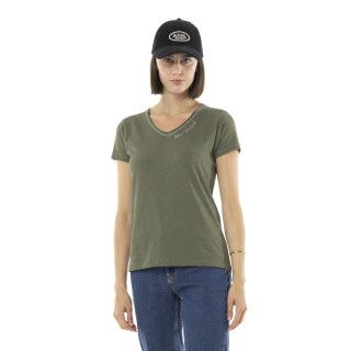 Tee Shirt Kaki coupe Régular Col V TULLE | Femme - Vondutch | Von Dutch