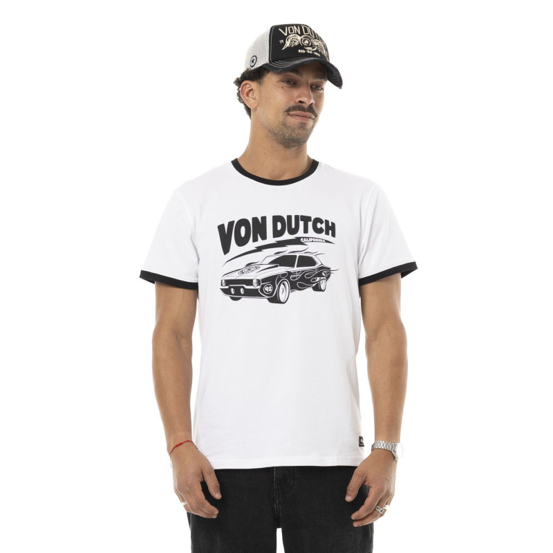 Tee Shirt Blanc coupe Régular Col rond DRIVER | Homme - Vondutch | Von Dutch