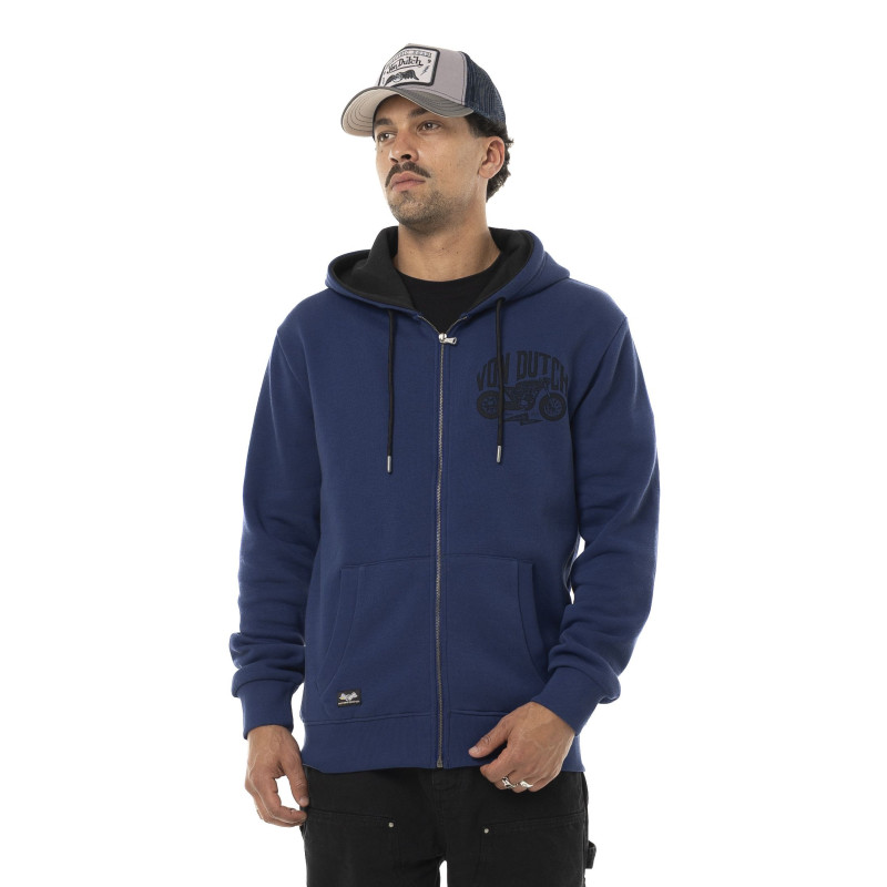 Sweat à capuche Zippé Bleu FREE | Homme - Vondutch | Von Dutch