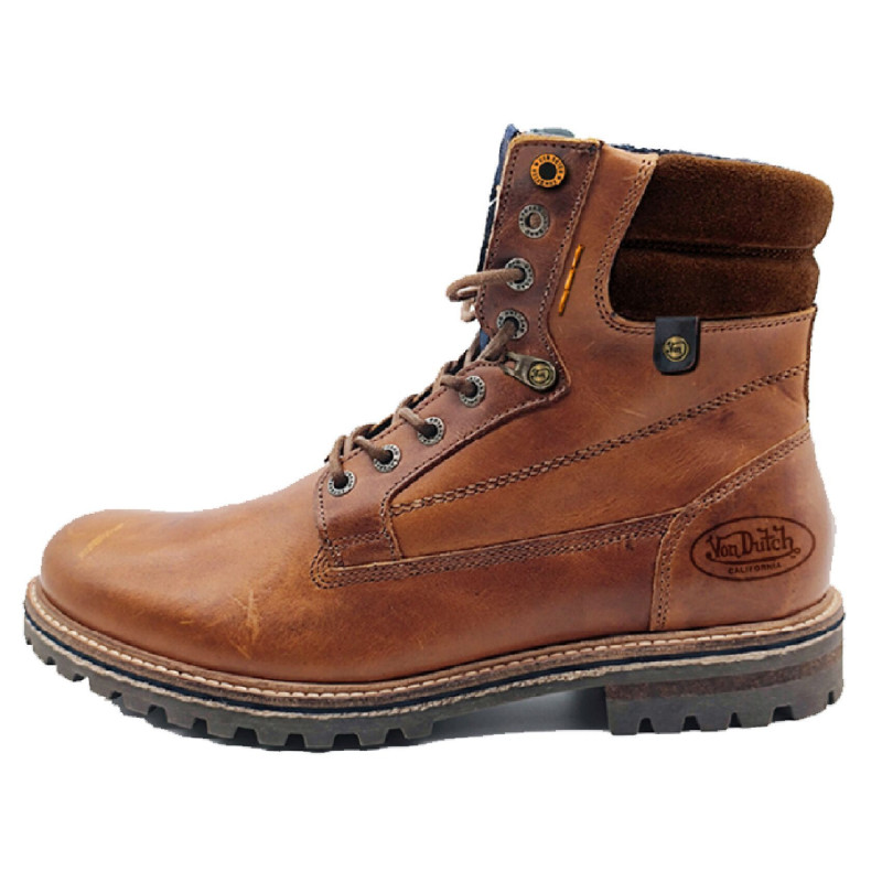 Boots Homme en Cuir Marron doublure intérieure textile Virgyl - Von Dutch | Von Dutch