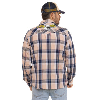 Chemise en Coton à carreaux coupe Régular Manches longues Rose ETHAN | homme - Vondutch | Von Dutch