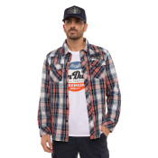 Chemise en Coton à carreaux coupe Régular Manches longues Bleue MARLON | homme - Vondutch | Von Dutch
