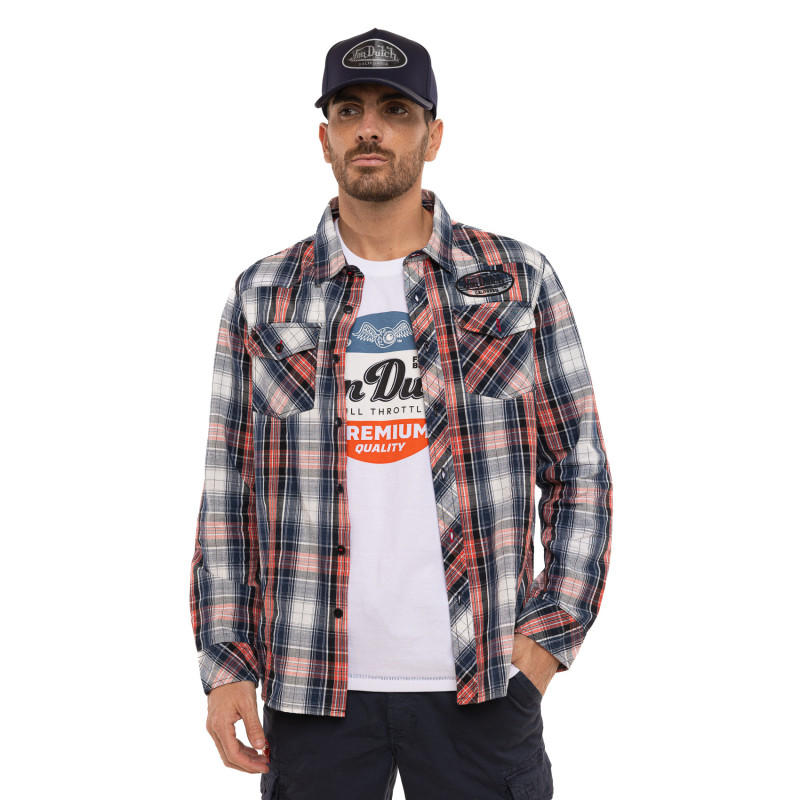 Chemise en Coton à carreaux coupe Régular Manches longues Bleue MARLON | homme - Vondutch | Von Dutch