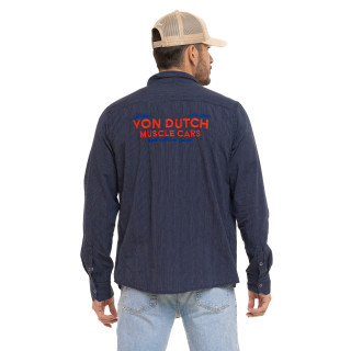 Chemise en Coton à rayures coupe Régular Manches longues Bleue MUSC | homme - Vondutch | Von Dutch