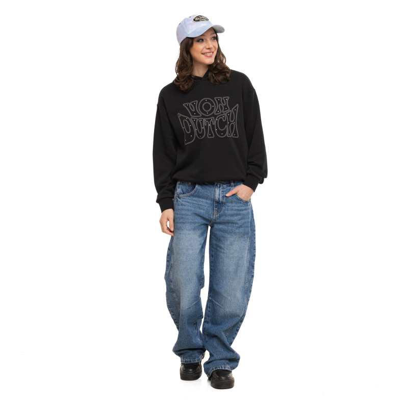 Sweat à capuche coupe Oversize Noir CHAIN | Femme - Vondutch | Von Dutch