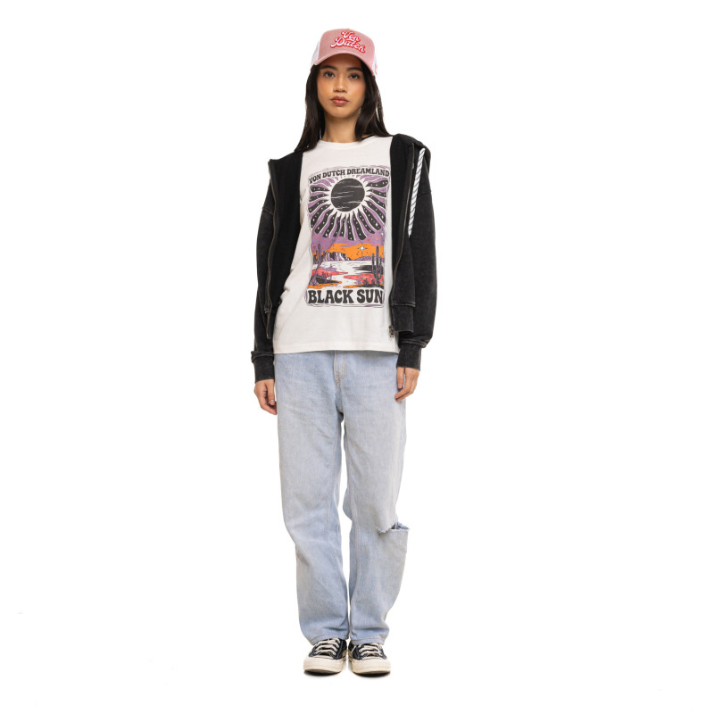 Sweat à capuche Zippé coupe Oversize Noir PALM | Femme - Vondutch | Von Dutch