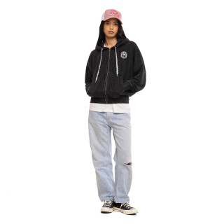 Sweat à capuche Zippé coupe Oversize Noir PALM | Femme - Vondutch | Von Dutch