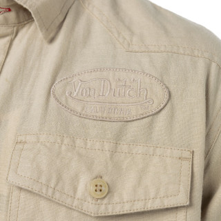 Chemise en Coton coupe Régular Manches longues Beige LINO | homme - Vondutch | Von Dutch