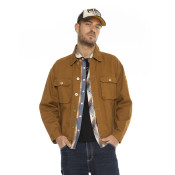 Veste homme en serge de coton Worker Camel