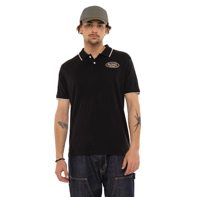 Polo Noir coupe Régular Col boutonné LOS | homme - Vondutch | Von Dutch