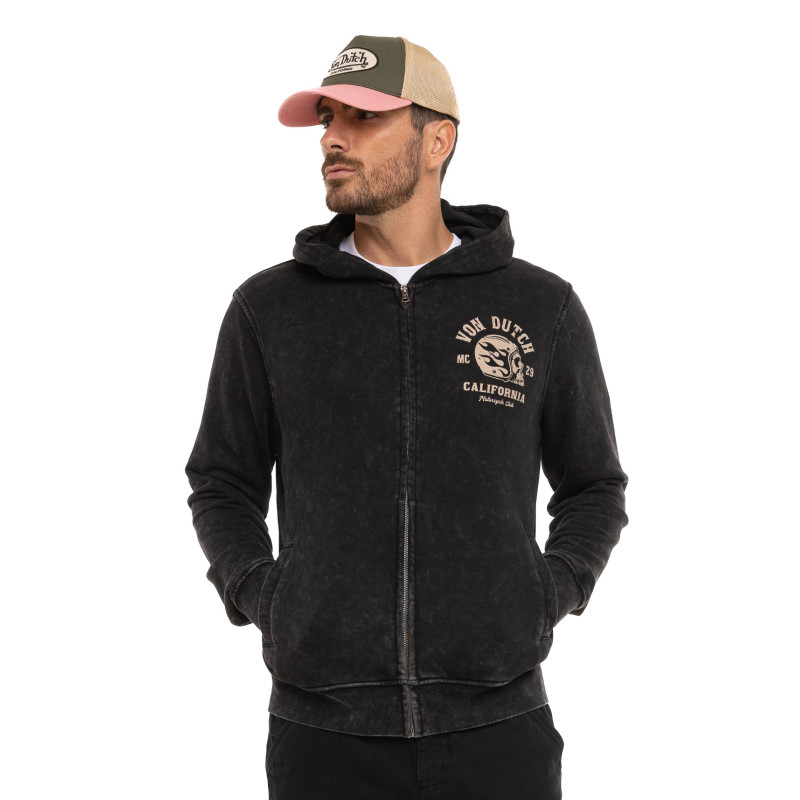 Sweat à capuche Zippé Gris VINY | Homme - Vondutch | Von Dutch