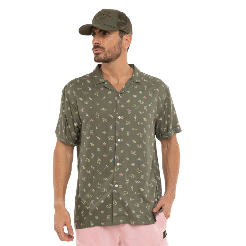 Chemise homme fluide manches courtes en viscose imprimée Sum - Photo 1
