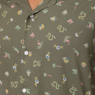 Chemise homme fluide manches courtes en viscose imprimée Sum - Photo 2