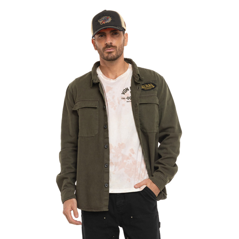 Sur-chemise homme en twill avec broderie Wall - Photo 1