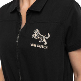 Combinaison femme en coton Twill broderie devant et dos Tigre-Palmier - Photo 2