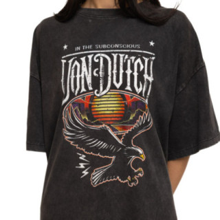 T-shirt femme oversize col rond lava dye print devant Road - Photo 2