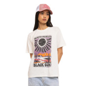 T-shirt femme fluide col rond print devant et dos Sun