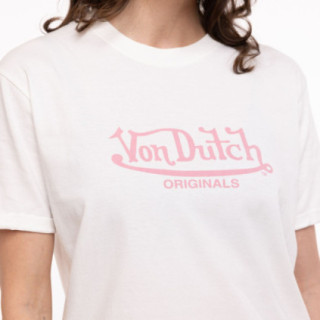 T-shirt femme regular col rond print devant Wash - Photo 2