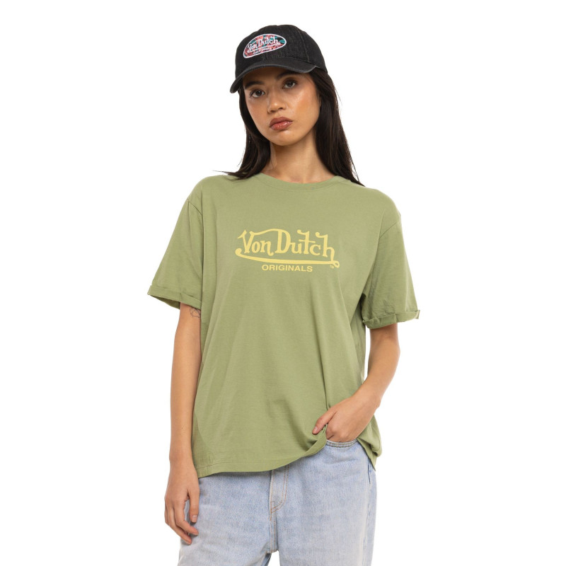 T-shirt femme regular col rond print devant Wash - Photo 1