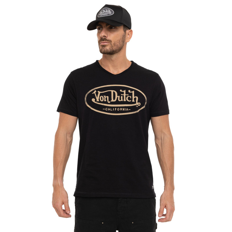 T-shirt homme en jersey col V rouloté imprimé devant Ron - Photo 1