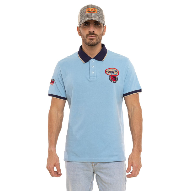 Polo Bleu coupe Régular Col boutonné CLINT | homme - Vondutch | Von Dutch