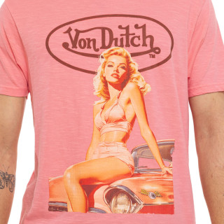 Tee Shirt Rose coupe Régular Col rond effet Flammé GIRLS | Homme - Vondutch | Von Dutch