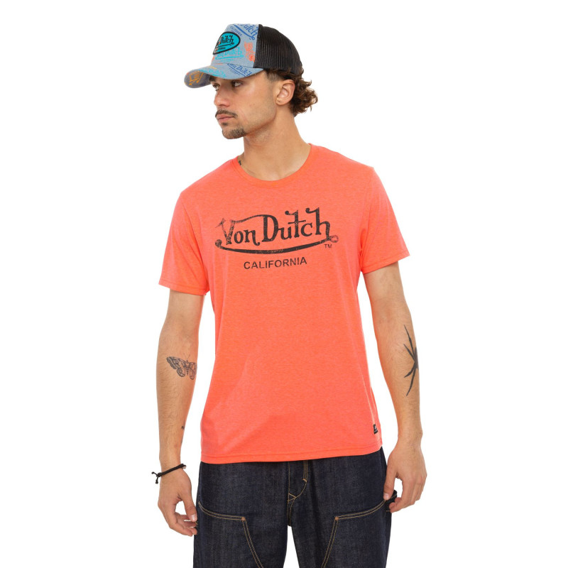 Tee Shirt Orange coupe Régular Col rond effet Chiné NEO | Homme - Vondutch | Von Dutch