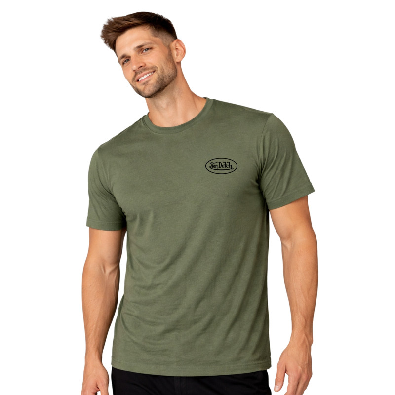 Tee Shirt Kaki coupe Régular Col rond LOG | Homme - Vondutch | Von Dutch