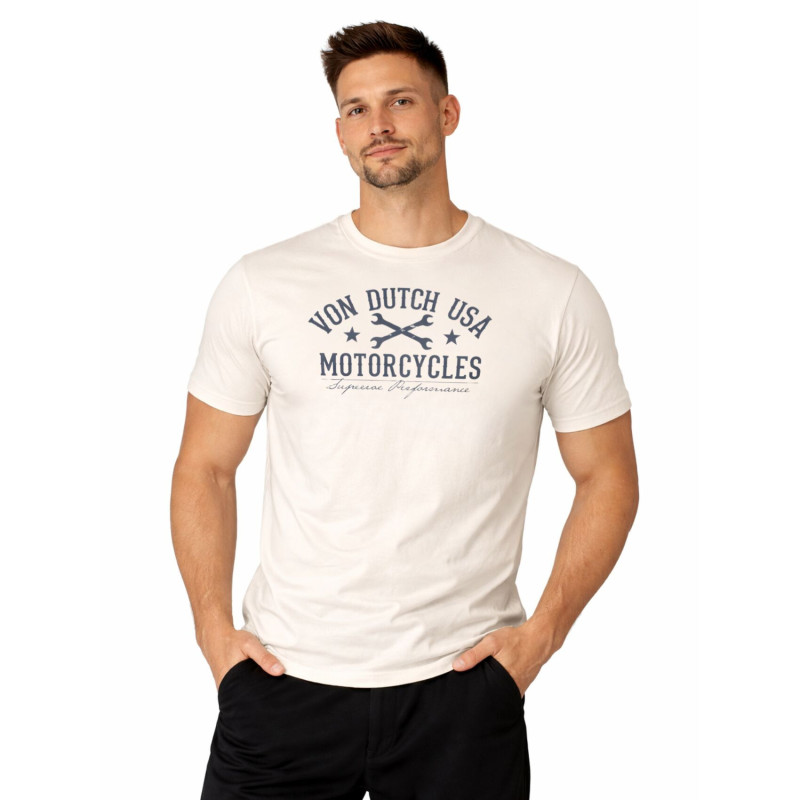Tee Shirt Beige coupe Régular Col rond LOG | Homme - Vondutch | Von Dutch