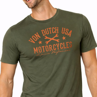 Tee Shirt Kaki coupe Régular Col rond LOG | Homme - Vondutch | Von Dutch