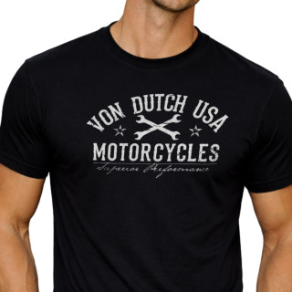 Tee Shirt Noir coupe Régular Col rond LOG | Homme - Vondutch | Von Dutch