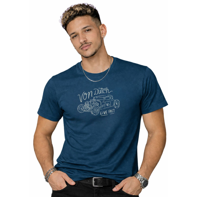 Tee Shirt Bleu coupe Régular Col rond LOG | Homme - Vondutch | Von Dutch