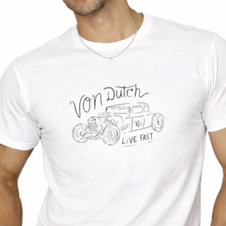 Tee Shirt Blanc coupe Régular Col rond LOG | Homme - Vondutch | Von Dutch