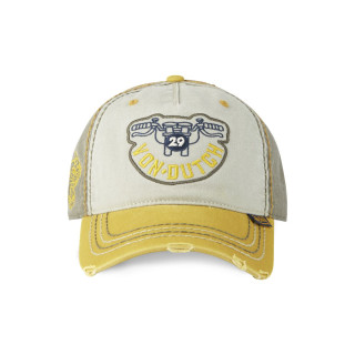 Casquette Vondutch Jaune Baseball Strapback / Boucle en Denim effet Usé RETRO | Von Dutch