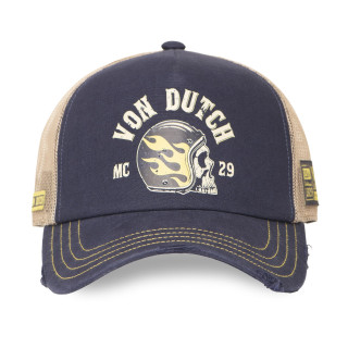 Casquette Vondutch Bleue Trucker Snapback effet Usé CREW | Von Dutch