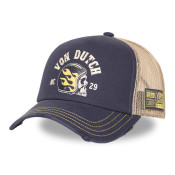 Casquette Vondutch Bleue Trucker Snapback effet Usé CREW | Von Dutch