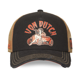 Casquette Vondutch Noire Trucker Snapback effet Usé CREW | Von Dutch