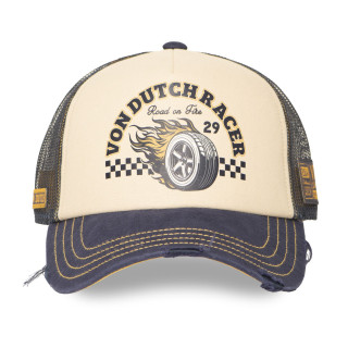 Casquette Vondutch Beige Trucker Snapback effet Usé CREW | Von Dutch