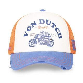 Casquette Vondutch Blanche Trucker Snapback effet Usé CREW | Von Dutch
