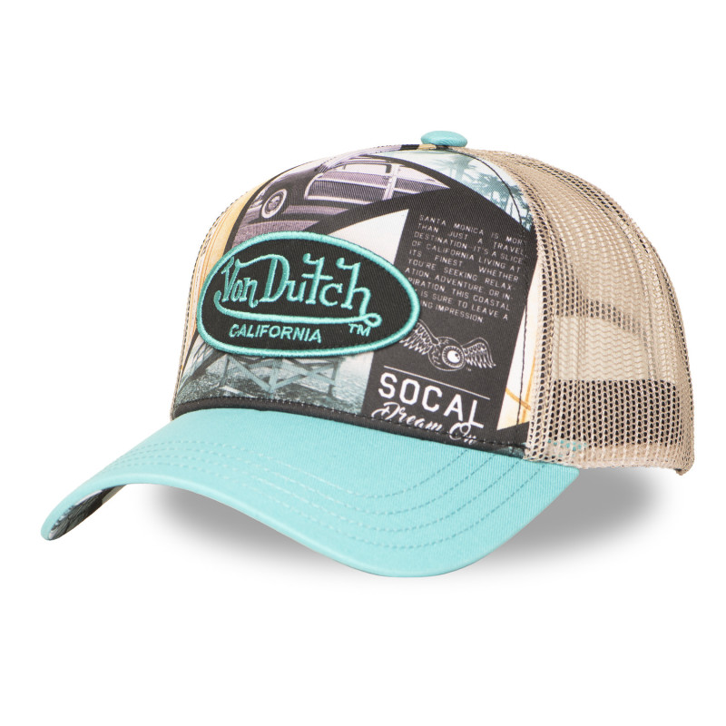 Casquette Vondutch Turquoise Trucker Snapback SUBLI | Von Dutch