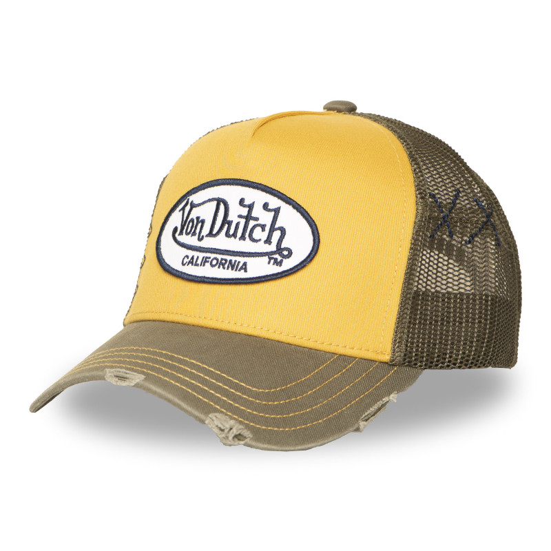 Casquette Vondutch Kaki Trucker Snapback effet Usé USED | Von Dutch